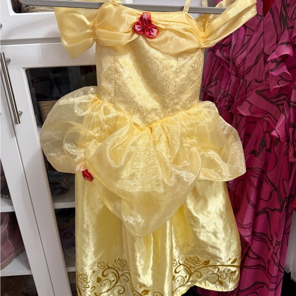 Disney Yellow Princess Belle Dress with Red Rose - Picture 2 of 4